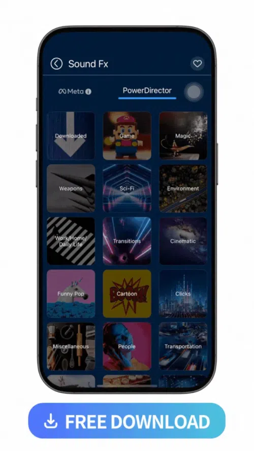 browse audio effects provide by PowerDirector